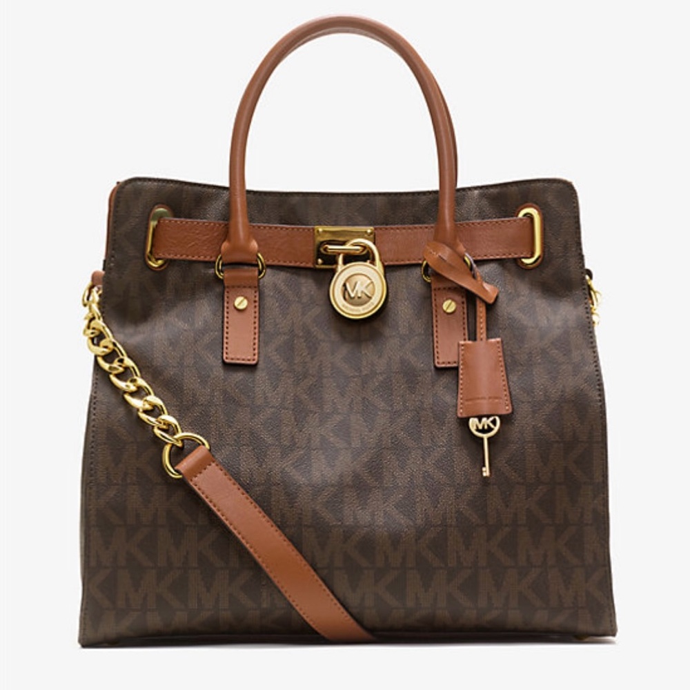 Michael Kors Large Hamilton Signature Tote Bag – Brown/Acorn